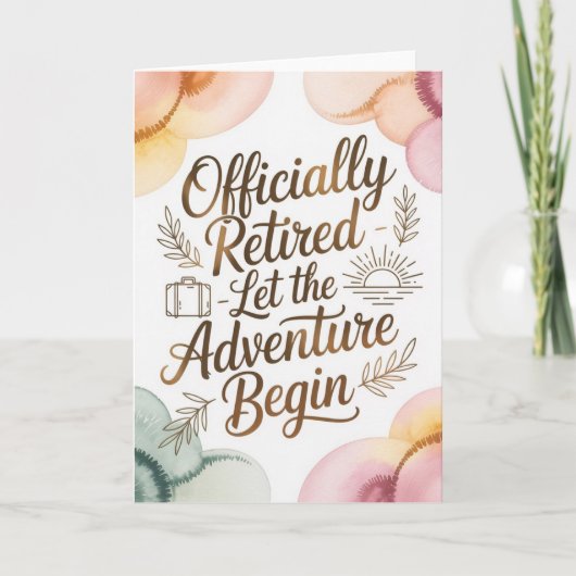 Laat het Avontuur Beginnen Pensioen Kaart (Voorkant)