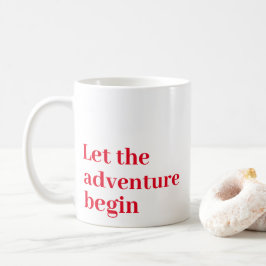 Laat het avontuur beginnen Red script Monogram Koffiemok