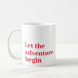 Laat het avontuur beginnen Red script Monogram Koffiemok