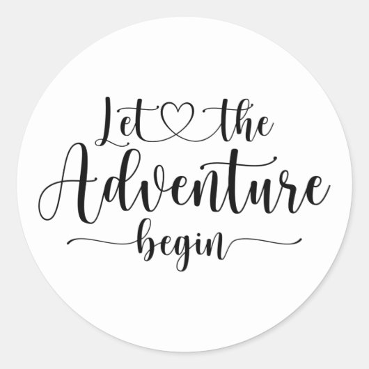 Laat het avontuur beginnen ronde sticker (Voorkant)
