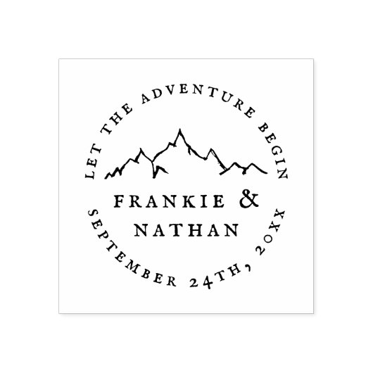 Laat het avontuur beginnen | Rustic Bewaar de datu Rubberstempel (Afrduk)