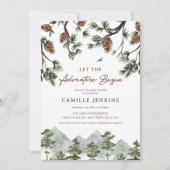 Laat het avontuur beginnen Rustiek Baby shower Kaart (Voorkant)