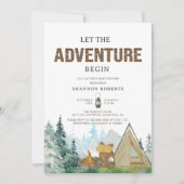 Laat het avontuur beginnen Rustiek hout Baby showe Kaart (Voorkant)