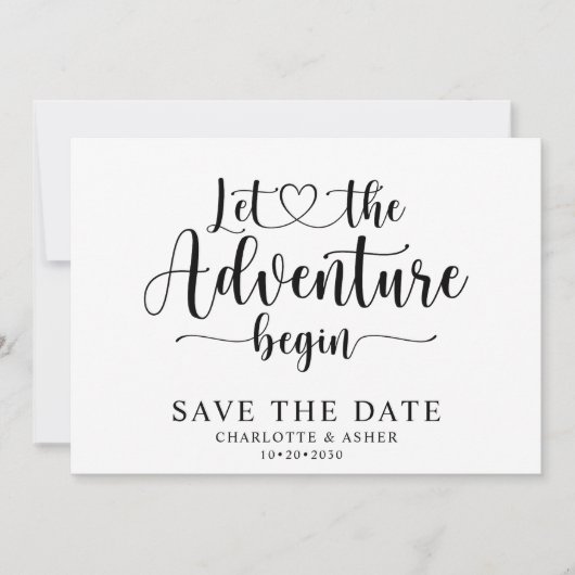 Laat het avontuur beginnen Sla de datum op Save The Date (Voorkant)