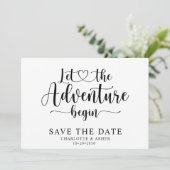 Laat het avontuur beginnen Sla de datum op Save The Date (Staand voorkant)