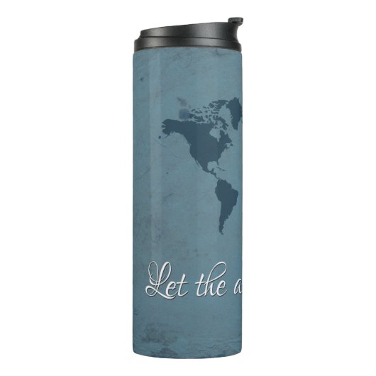 Laat het avontuur beginnen thermosbeker (Gedraaid links)