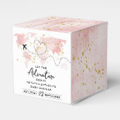 "Laat het avontuur beginnen!" Travel Map Baby show Bedankdoosjes (Voorkant Zijde)