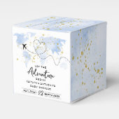 "Laat het avontuur beginnen!" Travel Map Baby show Bedankdoosjes (Voorkant Zijde)