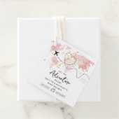 "Laat het avontuur beginnen!" Travel Map Baby show Bedankjes Labels (In situ)