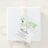 "Laat het avontuur beginnen!" Travel Map Baby show Bedankjes Labels (In situ)