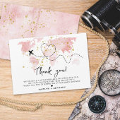 "Laat het avontuur beginnen!" Travel Map Baby show Bedankkaart