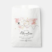 "Laat het avontuur beginnen!" Travel Map Baby show Bedankzakje (Voorkant)