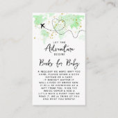 "Laat het avontuur beginnen!" Travel Map Baby show Informatiekaartje (Voorkant)