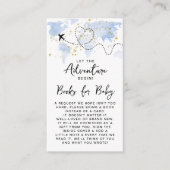 "Laat het avontuur beginnen!" Travel Map Baby show Informatiekaartje (Voorkant)