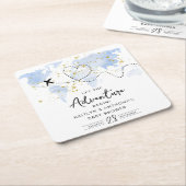 "Laat het avontuur beginnen!" Travel Map Baby show Kartonnen Onderzetters (Schuin)