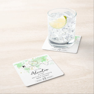 "Laat het avontuur beginnen!" Travel Map Baby show Kartonnen Onderzetters