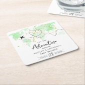 "Laat het avontuur beginnen!" Travel Map Baby show Kartonnen Onderzetters (Schuin)