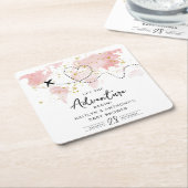 "Laat het avontuur beginnen!" Travel Map Baby show Kartonnen Onderzetters (Schuin)