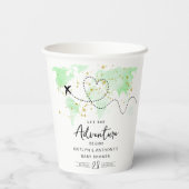 "Laat het avontuur beginnen!" Travel Map Baby show Papieren Bekers (Achterkant)