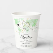 "Laat het avontuur beginnen!" Travel Map Baby show Papieren Bekers (Voorkant)