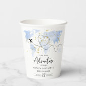 "Laat het avontuur beginnen!" Travel Map Baby show Papieren Bekers (Achterkant)