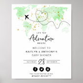 "Laat het avontuur beginnen!" Travel Map Baby show Poster (Voorkant)