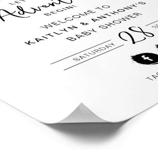 "Laat het avontuur beginnen!" Travel Map Baby show Poster (Hoek)