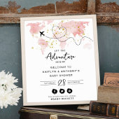 "Laat het avontuur beginnen!" Travel Map Baby show Poster