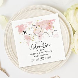 "Laat het avontuur beginnen!" Travel Map Baby show Servet