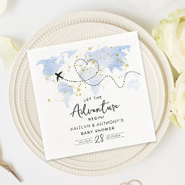 "Laat het avontuur beginnen!" Travel Map Baby show Servet