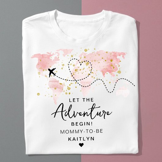 "Laat het avontuur beginnen!" Travel Map Baby show T-shirt