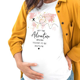 "Laat het avontuur beginnen!" Travel Map Baby show T-shirt