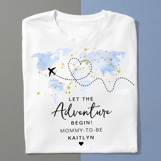 "Laat het avontuur beginnen!" Travel Map Baby show T-shirt