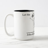 Laat het avontuur beginnen tweekleurige koffiemok (Links)