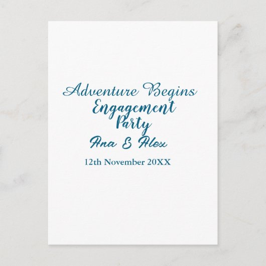 laat het avontuur beginnen verlovingsfeest naam da briefkaart (Voorkant)