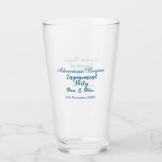laat het avontuur beginnen verlovingsfeest naam da glas (Voorkant)
