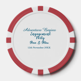 laat het avontuur beginnen verlovingsfeest naam da poker chips