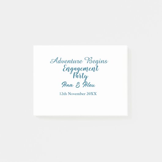 laat het avontuur beginnen verlovingsfeest naam da post-it® notes (Voorkant)