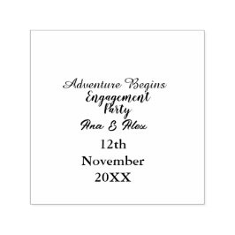 laat het avontuur beginnen verlovingsfeest naam da  zelfinktende stempel