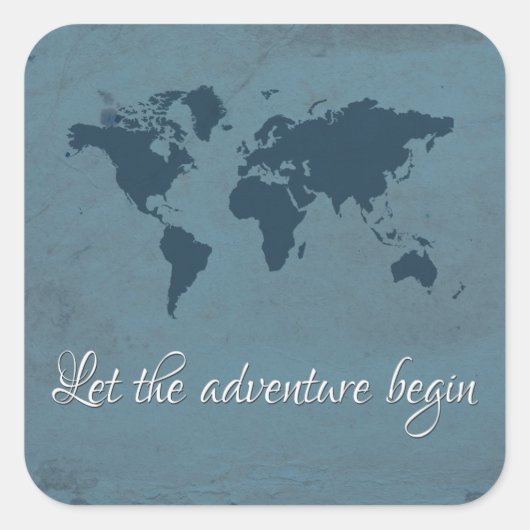 Laat het avontuur beginnen vierkante sticker (Voorkant)