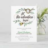 Laat het avontuur beginnen Waterverf Baby shower Kaart (Staand voorkant)