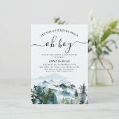 Laat het avontuur beginnen Wilderness Baby shower Kaart (Staand voorkant)