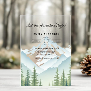 Laat het avontuur beginnen Woodland Baby Shower Acryl Uitnodigingen