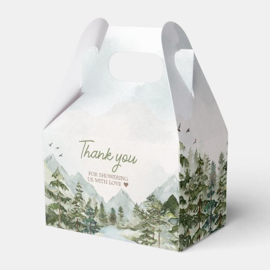 Laat het avontuur beginnen Woodland Baby shower Bedankdoosjes (Voorkant Zijde)