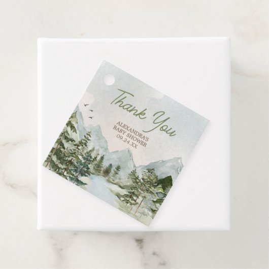 Laat het avontuur beginnen Woodland Baby shower Bedankjes Labels (In situ)