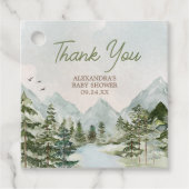 Laat het avontuur beginnen Woodland Baby shower Bedankjes Labels (Voorkant)