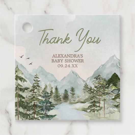 Laat het avontuur beginnen Woodland Baby shower Bedankjes Labels (Voorkant)