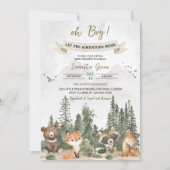 Laat het avontuur beginnen Woodland Baby shower Kaart (Voorkant)