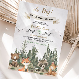 Laat het Avontuur Beginnen Woodland Baby Shower Kaart