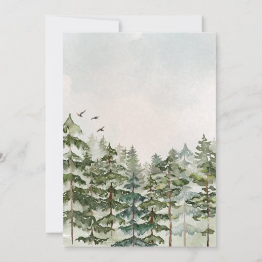 Laat het avontuur beginnen Woodland Baby shower Kaart (Achterkant)